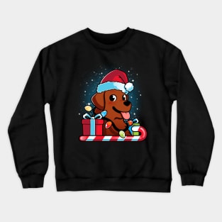 Chocolate Brown Labrador Dog Christmas Crewneck Sweatshirt